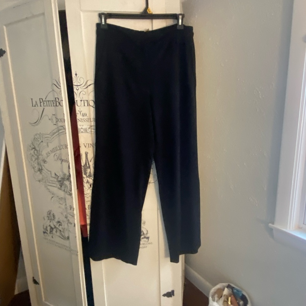 NWOT Just Cavalli High Rise Wide Leg Logo Crepe Trousers with Side Split